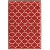 HomeRoots Polypropylene 4x6 Red and Ivory Trellis Indoor Outdoor Area Rug view 1