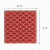 HomeRoots Polypropylene 4x6 Red and Ivory Trellis Indoor Outdoor Area Rug view 2