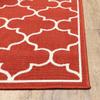HomeRoots Polypropylene 4x6 Red and Ivory Trellis Indoor Outdoor Area Rug view 3