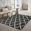 HomeRoots Polypropylene 4x6 Black and Ivory Trellis Indoor Outdoor Area Rug view 2