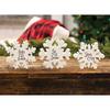 Col House Snowflake Reversible Shelf Sitters Set of 3 Wood Glittery Distressed Farmhouse - Christmas and Winter Side - Let it Snow, Tis The Season, Stay Cozy, Merry and Bright, Baby It's Cold Outside view 1