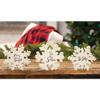 Col House Snowflake Reversible Shelf Sitters Set of 3 Wood Glittery Distressed Farmhouse - Christmas and Winter Side - Let it Snow, Tis The Season, Stay Cozy, Merry and Bright, Baby It's Cold Outside view 2