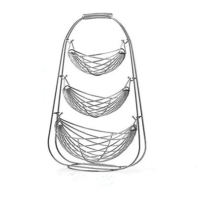 3 Tier Fruit Basket Bowl Holder Stand Kitchen Vegetables Storage Stainless Steel Organizer Decoration Household Food Storage (3 tier)