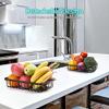 2-Tier Metal Fruit Basket Portable Kitchen Storage Countertop Shelf Rack for Fruits Vegetables Household Toiletries (BK1) view 4