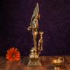 SHIVAJIARTS Bhairava Statue, 11.5Inch Brass Maha Kala Bhairav Statue, Hindu God Yamantaka, Vajrabhairav Murti, Bhairav Idol with Dog, Gold, 29 X 13 X 9 CM view 3