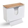 Cozee Bay Bamboo Paper Towel Dispenser, Paper Towel Holder with Lid for Home and Commercial, Wall Mount or Countertop for Multifold, C Fold, Z fold, Trifold Hand Towels (White) view 1