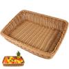 Cabilock 1pc Handmade Rattan Vegetable Basket for Kitchen Picnic Light Brown Desktop Storage for Fruits Vegetables Rustic Woven Design for Home Organization view 1