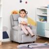 Qaba Kids Recliner Chair Children Sofa Angle Adjustable Single Lounger Armchair Gaming Chair with Footrest 2 Side Pockets for 3-5 Years, Light Grey view 2