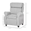 Qaba Kids Recliner Chair Children Sofa Angle Adjustable Single Lounger Armchair Gaming Chair with Footrest 2 Side Pockets for 3-5 Years, Light Grey view 3