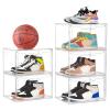 5 Pack Clear Stackable Shoe Organizer Box with Lids, Acrylic Shoes Box with Magnetic Doors, Transparent Shoe Storage Bins Closet Organizers, Shoes Containers For Sneaker Display, Fit up to US Size16 view 1