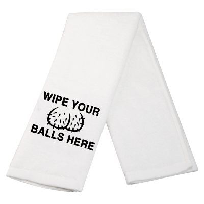 Wipe Your Balls Here Towel Wedding Gift Bachelor Gift Bachelorette Gift After Sex Towel Adult Humor (Wipe Your Balls T)