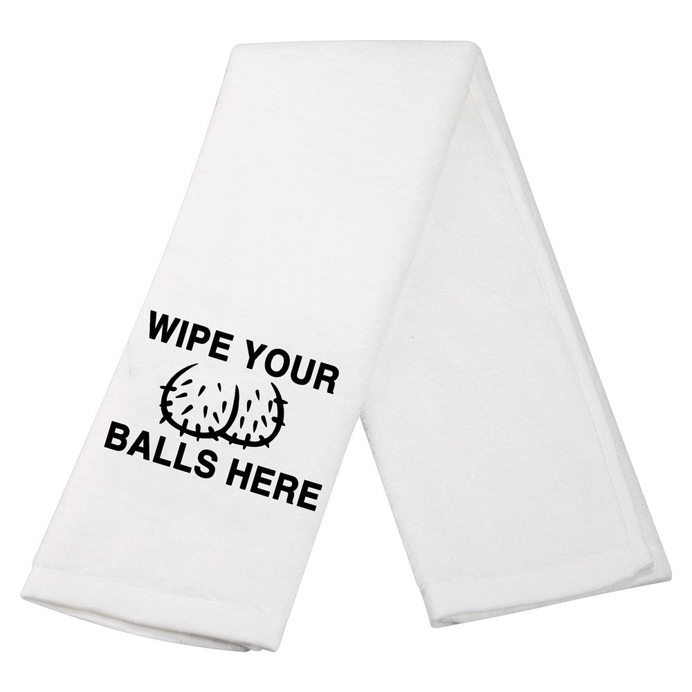 Wipe Your Balls Here Towel Wedding Gift Bachelor Gift Bachelorette Gift After Sex Towel Adult Humor (Wipe Your Balls T)