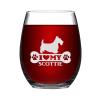 15oz Stemless Wine Glass - Scottish Terrier Bone Scotty Scottie Dog glassware for Red or White Wine Cocktails & beer Perfect For Homes & Bars, Made in the USA view 1