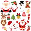 16Pcs Christmas Car Magnets Cute Refrigerator Magnets Xmas Holiday Decoration Stickers Magnetic Snowman Santa Reindeer Tree Gingerbread Accessories for Garage Door, Mailbox view 1