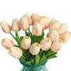 BOSHENG 20pcs Artificial Tulip Silk Flowers 13" for Artificial Real Touch Tulips Fake Flower Arrangement Bouquet for Home Office Wedding Decoration view 1