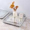 Feyarl Crystal Vanity Perfume Tray Jewelry Trinket Organizer Decorative Cosmetics Serving Coffee Table Tray with Anti-Scratch Real Glass Mirror Surface for Party Wedding Dresser Room (11.8 x 11.8inch) view 1