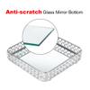 Feyarl Crystal Vanity Perfume Tray Jewelry Trinket Organizer Decorative Cosmetics Serving Coffee Table Tray with Anti-Scratch Real Glass Mirror Surface for Party Wedding Dresser Room (11.8 x 11.8inch) view 2