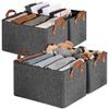 GRANNY SAYS Closet Storage Baskets, Collapsible Fabric Storage Bins with Metal Frame, Clothes Organizer Bins, Large Baskets for Shelves, Dark Gray, 4-Pack view 1