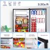 Compact refrigerator, Mini Fridge with Freezer, 3.2 Cu.Ft, Silence, 1 Door, stainless steel, Ideal Small Refrigerator for Bedroom, Office, Dorm, RV - MVSFR321, Sliver view 3