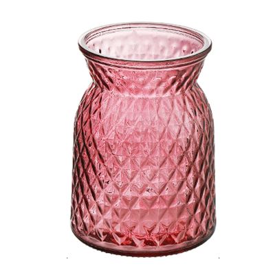 Geometric Glass Vase, Retro Style Living Room Bedroom Decorative Vase Indoor Fresh Flowers Hydroponic Vase(Size:11.5 * 16CM,Color:Purple)