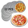 12 Packs Aluminum Alloy Pizza Pan with Holes, 9 Inch Commercial Grade Baking Screen for Oven Round Pizza Tray Pizza Crisper Pan Pizza Baking Tray Bakware for Restaurant Kitchen, Seamless(12,9) view 1