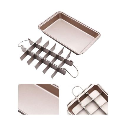 1pc Carbon Steel Square Brownie Baking Pan