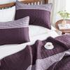 Andency Stripe Quilt Set Cal King(104x112Inch), 3 Pieces (1 Purple Quilt and 2 Pillowcases) Purple and Grey Striped Bedspread Set, Lightweight Soft Quilted Coverlet Set view 3