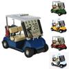 Alarm Clock,Golfs Cart Model Electronic Alarm Clock Perpetual Calendar Multifunction Clock Golfs Car Clock-Yellow view 2