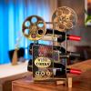 Aayla Tabletop Wine Rack  Retro Classic Movie Projector for Holding 3 Bottles with Cork Storage Perfect Wine Gift for Wine Lovers view 2