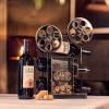 Aayla Tabletop Wine Rack  Retro Classic Movie Projector for Holding 3 Bottles with Cork Storage Perfect Wine Gift for Wine Lovers view 3