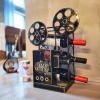 Aayla Tabletop Wine Rack  Retro Classic Movie Projector for Holding 3 Bottles with Cork Storage Perfect Wine Gift for Wine Lovers view 4