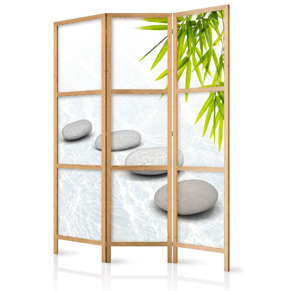 artgeist Japanese Room Divider Spa Zen Oriental 53 x 67 in - 3 Panel Folding Screen Japan Design Home Decoration Art Deco p-C-0016-z-b