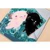 Avalokitesvara Cute Axolotl Flannel Blanket Super Soft and Warm for Bed Couch Sofa 120x90 Inch King Blanket for Family view 2