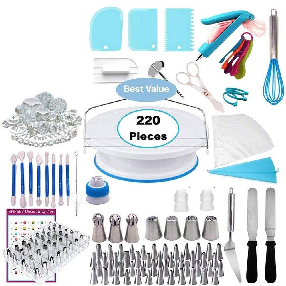 220Pcs Decorating Bakery Tools Kit