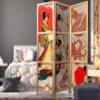 artgeist Japanese Room Divider Geisha & Dragon 53 x 67 in - 3 Panel Folding Screen Japan Design Home Decoration Art Deco p-B-0027-z-b view 3