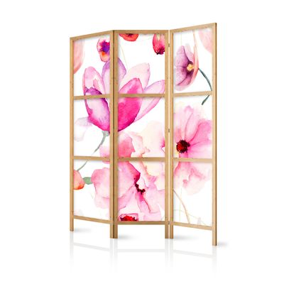 artgeist Japanese Room Divider Flowers 53 x 67 in - 3 Panel Folding Screen Japan Design Home Decoration Art Deco p-B-0010-z-b