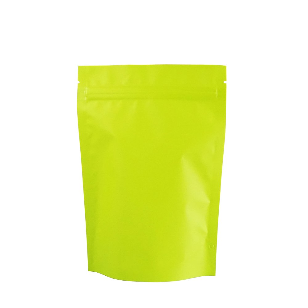 100PCS Matte Double-Sided Colored Stand-Up Bags (14x20cm (5.5x7.9"), Lime Green)