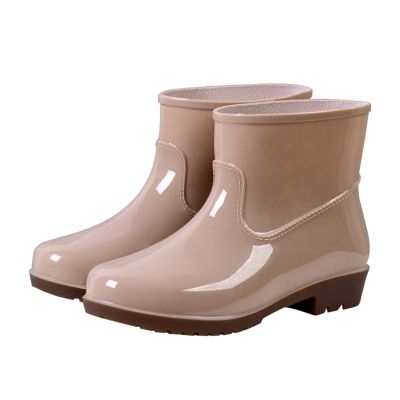 Hbeylia Women's Short Rain Boots Rubber Waterproof Garden Shoes Anti-Slipping Rainboots Ankle Booties Rain Footwear Outdoor Work Shoes for Yard Gardening Muck Mud Working Camping Lawn Care