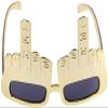 JDD Party Sunglasses with Finger Novelty Funny Eyeglasses for Halloween Masquerade Party Props Golden view 1