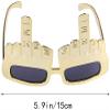 JDD Party Sunglasses with Finger Novelty Funny Eyeglasses for Halloween Masquerade Party Props Golden view 2