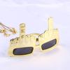 JDD Party Sunglasses with Finger Novelty Funny Eyeglasses for Halloween Masquerade Party Props Golden view 3