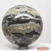 66mm Black & White Onyx Sphere Natural Zebra Chalcedony Crystal Ball Polished Mineral Stone - Peru + Stand view 1