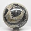 66mm Black & White Onyx Sphere Natural Zebra Chalcedony Crystal Ball Polished Mineral Stone - Peru + Stand view 2