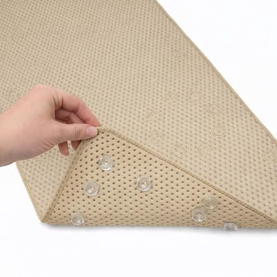 Bathtub Mat Non Slip, Bath Mat for Tub Non Slip, Tub Mat Extra Large 36 x 17 in, Bathtub Mat with Suction Cups & Drain Holes, Soft Foam, Machine Washable, Light Khaki