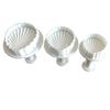 3pcs White Plastic Shell Shape Cookies Cutter view 1