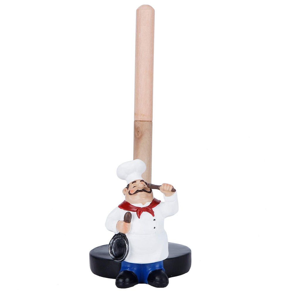 Kitchen Chef Decor Double Layer Paper Towel Holder with Non-Slip Design for Restaurant Commercial Kitchen and Shop Use