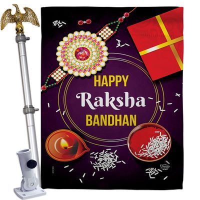 Ornament Collection Raksha Bandhan House Flag Eagle Set Celebration Festival Rkshabandhan Rakhi Siblings Ceremony Hindu 0 Double-Sided, Made in USA