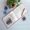 Gallery Leather Personalized Guest Book for Wedding Reception - Custom Guest Signing Book with Bookmark, add Polaroid Photos, Hardcover - Acadia Wild Rose view 2