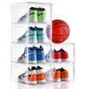 INSTY 6 Pack Large Shoe Storage Box, Clear Shoe Storage Organizer with Magnetic Door, Stackable,Shoe Containers For Display Sneakers, Easy Assembly, Fit up to US Size 12, Clear view 1