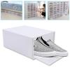 Shoe Box Storage Containers Clear Shoe Box Shoes Organizer Space Saving Shoe Container Save Space Dust Free Drop Front Clear Door Clear Plastic Stackable Shoe Boxes (Translucent white, 24 Pack) view 3